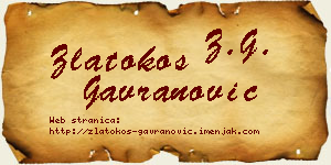 Zlatokos Gavranović vizit kartica